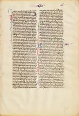Bible Calligraphy by 13th Century, manuscript leaf from a Latin bible, sold Jan 2020