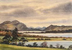 James Hall Flack, Killarney Lakes and Eagle's Nest Mountain, 1983, watercolour