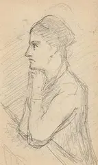 Young Artist in Paris by Sarah Purser, pencil drawing, sold Jan 2020
