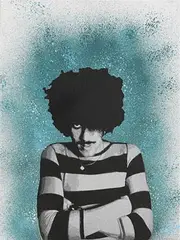 La Hart, Phil Lynott, 2016, spray paint and stencil on canvas