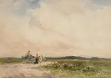 Wycliffe Egginton, A Wayside Gossip, watercolour