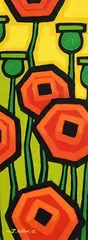 John Nolan, Poppy Panel, 2001, acrylic on canvas board