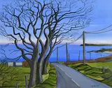 Kenlito, Tree Line, Whitepark Bay, 2017, acrylic on board