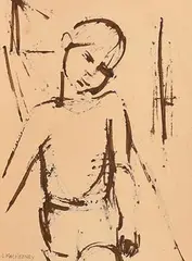 Leslie MacWeeney, Sleeping Boy, watercolour