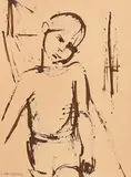 Leslie MacWeeney, Sleeping Boy, watercolour
