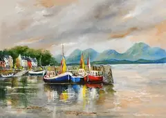 Niall Campion, Roundstone Harbour, Connemara, oil on canvas