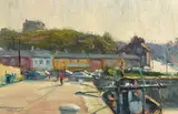Norman Teeling, Howth Harbour, oil on board