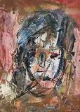Head by John Kingerlee, mixed media on paper, sold Jan 2020