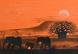 Phiri Simon, Sunset, 2014, mixed media on paper
