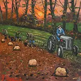 James Downie, Digging the Spuds, oil on canvas