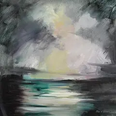 John Simpson, The Coolin, 2001, oil on canvas laid on board