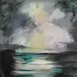 John Simpson, The Coolin, 2001, oil on canvas laid on board