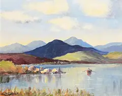 Tom McGoldrick, Fishing, Donegal, oil on canvas