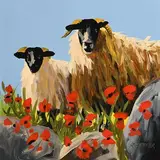 Ronald Keefer, The Watchful Eyes, oil on board