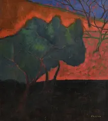 Niall Harkin, Landscape, oil on board
