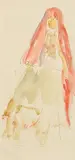 George Campbell, Spanish Lady, watercolour