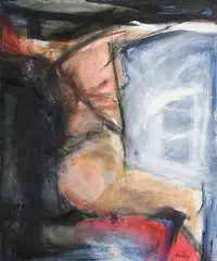Seated Female by Margo Banks, oil on canvas, sold Jan 2020