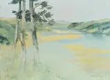 Marjorie Bacque French, Low Tide, 1972, oil on board