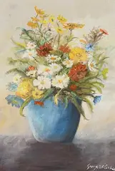 George McConkey, Blue Vase, oil on canvas