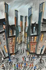 John Ormsby Scottish, Fish and Chip Night, gouache