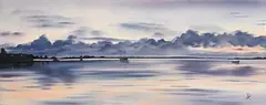 Patricia Kavanagh, Boats on the Lake, oil on canvas