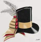 Debbie Lush, Top Hat, acrylic on paper