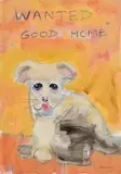 David Johnston, Wanted - Good Home, oil on canvas board