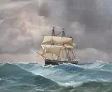 20th Century English School, Approaching Storm, mixed media on card