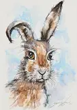 Andy Saunders, Hare, watercolour