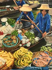 Mary Ronayne, Fruit Sellers, oil on canvas