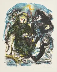 Frederic Pierre, Au Clair de la Live....Papier Maché, 1990, limited edition lithograph - numbered 2 from an edition of 67