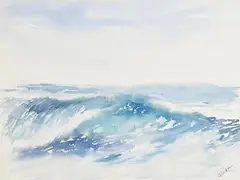 Caroline Levis, Swell, Seafoam, watercolour