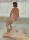 20th Century Irish School, Seated Nude