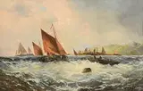 20th Century Irish School, Fishing Smacks in a Breeze Off Shore