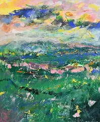 M. Furlong, Landscape, oil on canvas board