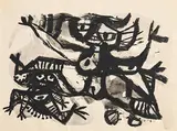 Colin Middleton, Visage, mixed media on paper