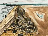 Norah McGuinness, Shells and Rusted Wire II, 1986, gouache on board