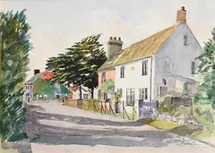 Patrick Swift, Country Village Scene, watercolour