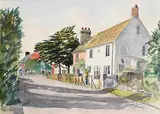 Patrick Swift, Country Village Scene, watercolour