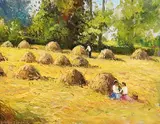Lunch Break by Norman J. McCaig, oil on canvas board, sold Jan 2020