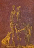Edward Delaney, Hunters VI, mixed media on paper