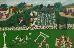 Gretta Bowen, Saturday in the Country, oil on board
