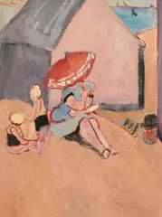 Figures on a Beach by Grace Henry, mixed media on paper, sold Jan 2020