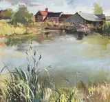 Kenneth Webb, South Hurst Farm, 1986, oil on board