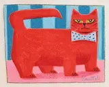 Graham Knuttel, Green Eyed Cat, pastel