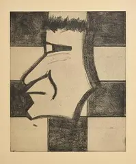 Joe Bradley, Untitled, 2018, soft ground etching on 175gsm Zerkall buff laid paper produced by Paupers Press, London