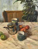 Henry McGrane, Still Life with Teapot, oil on board