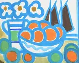By the Window by Markey Robinson, gouache on board, sold Jan 2020