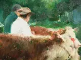 Herding the Cattle by Paul Kelly, oil on board, offered Jan 2020