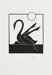 Tomi Ungerer, Leda und der Schwan, lithograph